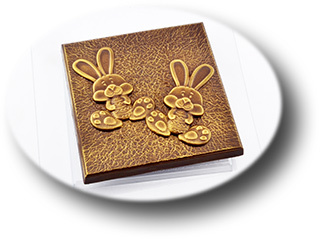 Пластиковая форма для шоколада Плитка Кролики и Яйца