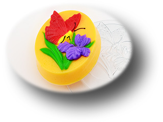Пластиковая формочка для мыла Бабочка на цветке