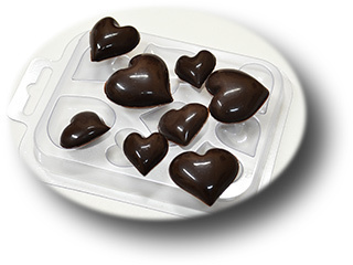 Пластиковая форма для шоколада Шоко-сердечки