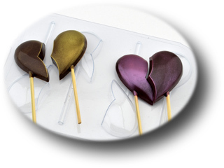 форм для шоколада Половинки Сердца на палочке