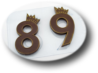 Пластиковая форма для шоколада Королевские Цифры 89