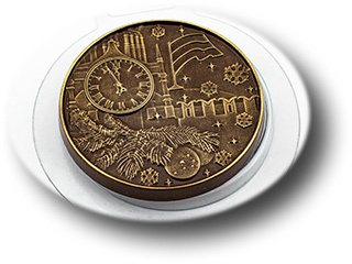Пластиковая форма для шоколада Медаль Новогодняя №1